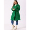 Agnes Orinda Women's Plus Size Winter Notched Lapel Double Breasted Pockets Long Overcoats - 3 of 4