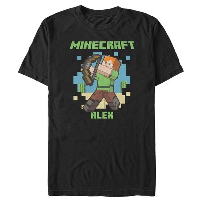 Men's Minecraft Alex T-shirt - Black - Medium : Target