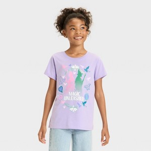 Girls' Wicked True Friendship Glitter Short Sleeve Graphic T-Shirt - Light Purple - 1 of 4