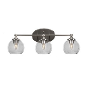 Toltec Lighting Capri 3 - Light Vanity in  Brushed Nickel with 5.75" Clear Bubble Shade - 1 of 2