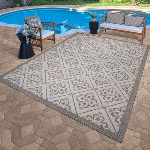 Gertmenian Paseo Bronte Casual Diamond Checker Medallion Gray Flatweave ...