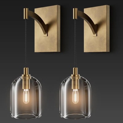 2PS- Light Modern Crystal Wall Light, Hemisphere Wallchiere Wall Sconce