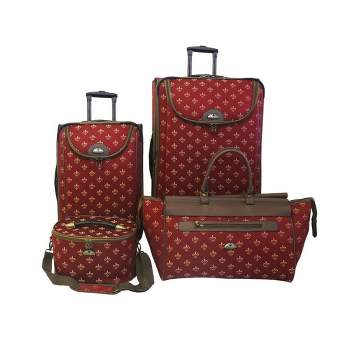 American Flyer Silver Clover 5 Piece Spinner Luggage Set Black