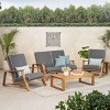 Paloma Outdoor Acacia Wood 4 Seater Chat Set with Cushions: Weather-Resistant - Christopher Knight Home - 2 of 4