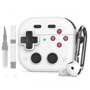 HTUTWOO Game Console Design for AirPods 4 Case Cover Shockproof Full TPU AirPods 4th Generation Protective Skin Cover with Cleaner Kit - 1 of 4