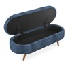 SeaCamel Ottoman Bench, 43.5"x16"x16", Gray/Cyan, Rubber Wood Legs, Versatile Seating & Hidden Storage - 4 of 4