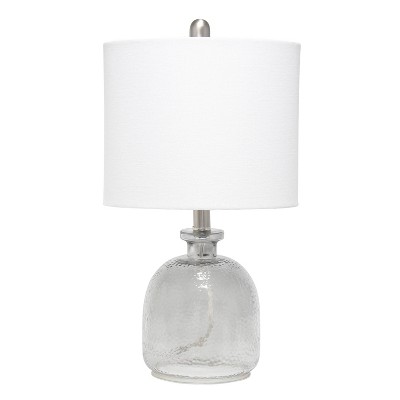 Hammered Glass Jar Table Lamp with Linen Shade White - Lalia Home