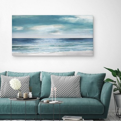 Silver Shore 24" x 48" Unframed Canvas Wall Art