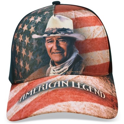 Collections Etc American Legend John Wayne Adjustable Baseball Cap Red