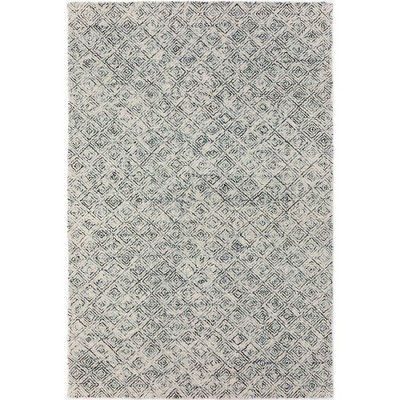 Charcoal and Ivory Hand-Tufted Wool 5' x 7'6" Area Rug
