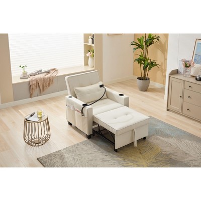 DOMETOUR Futon Chair Bed Convertible Chair 3-in-1 Pull Out Sleeper Chair Beds with USB Ports