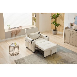 DOMETOUR Futon Chair Bed Convertible Chair 3-in-1 Pull Out Sleeper Chair Beds with USB Ports - 1 of 4