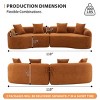 110'' Curved Modular Sofa Sectional Sleeper, High-Density Foam Chenille Couch for Living Room Apartment, No Assembly-3irtyhousy - 4 of 4