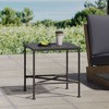NicBex Modern Powder Coated Iron Outdoor End Table, Black Brush Silver Finish Patio Side Table, Square Outdoor Side Table - 2 of 4