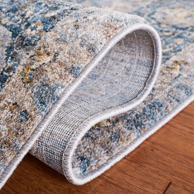 Valencia Light Grey and Blue Hand-knotted Square Rug