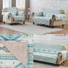 Reversible Phoenix Loveseat Furniture Protector Slipcover Turquoise - Greenland Home Fashions: Southwestern Design, Elastic Strap, Machine Washable - 3 of 4