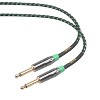Clef Audio Labs Instrument Guitar Cable,15ft -1/4 inch TS Straight to Straight Electric bass Guitar AMP Cord Green Braided Jacket - 4 of 4