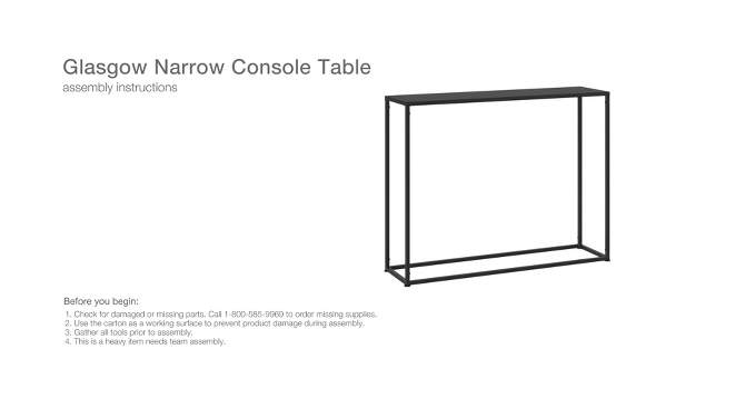 Glasgow Narrow Console Table Black - Threshold&#8482;, 2 of 10, play video