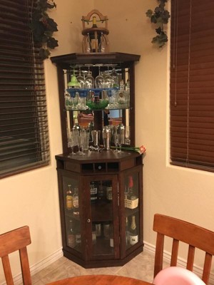 Corner Bar Unit With Glass Doors - Home Source : Target