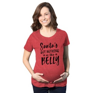 Maternity Santas Got Nothing On This Belly Pregnancy T Shirt Funny Christmas Bump - Crazy Dog Maternity T Shirt - 1 of 4