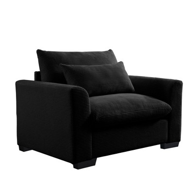 NicBex 51 Inch Corduroy Deep Seat Single Sofa with Waist Pillow for Living Room,Office,Apartment