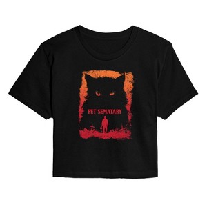 Women's - Pet Sematary - Ellie's Cat, Church Cropped Graphic T-Shirt - 1 of 4
