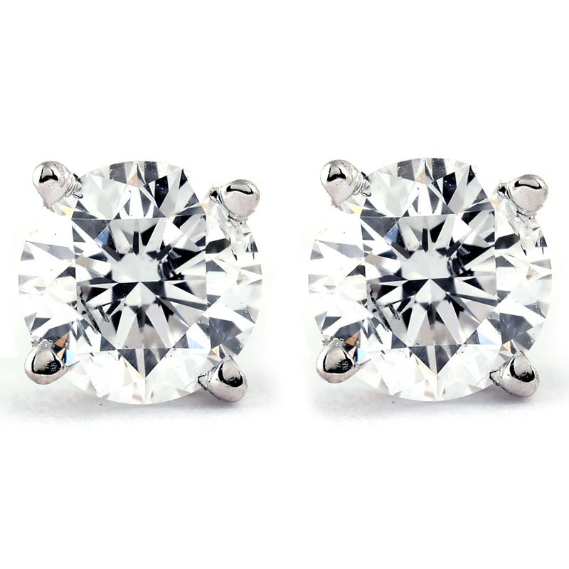 Pompeii3 1/2 Ct TW Diamond Studs Available in 14k White or Yellow Gold, 1 of 6