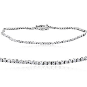 Pompeii3 1 1/2 cttw Diamond Tennis Bracelet 14k White Gold 7" - 1 of 4