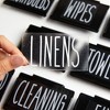 Talented Kitchen 8 Pack Metal Basket Labels Clip On Holders with 70 Household, Bathroom, Linen Closet Labels for Storage Bins, Black - 4 of 4