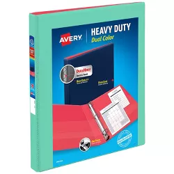 Avery 0.5" D-Ring Binder Heavy Duty Dual View Mint/Coral