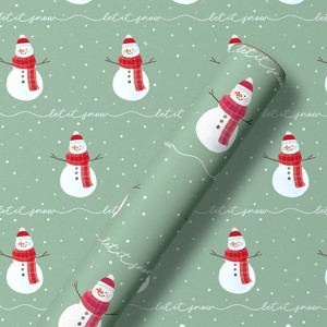 96"x30" Christmas Wrapping Paper Snowmen - 1 of 4