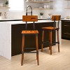 Flash Furniture 2 Pack Rustic Antique Walnut Industrial Wood Dining Barstool - 2 of 4
