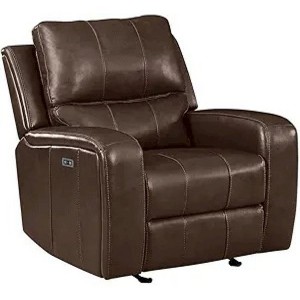 New Classic Furniture Linton Leather Glider Recliner W/ Pwr Fr-Brown - 1 of 3