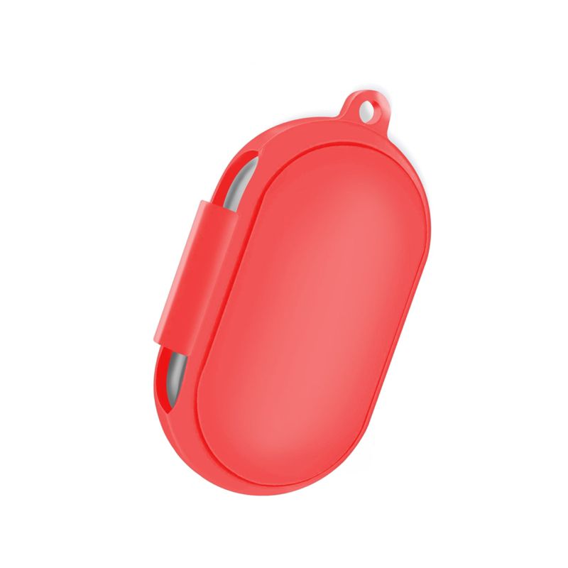 Protective Silicone Case Cover For Samsung Galaxy Buds+ / Galaxy Buds with Carabiner Keychain, Carmine Red by Insten, 4 of 10