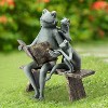 SPI Home Reading Frog Family Garden Sculpture – 15.5" Metal Outdoor Figurine with Whimsical Book-Loving Frogs - 4 of 4