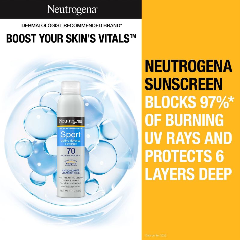Neutrogena Ultimate Sport Body Spray Sunscreen - SPF70 - 5oz, 4 of 11