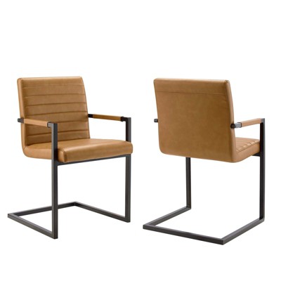 Modway Savoy Vegan Leather Dining Chairs - Set of 2