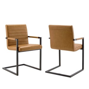 Modway Savoy Vegan Leather Dining Chairs - Set of 2 - 1 of 4
