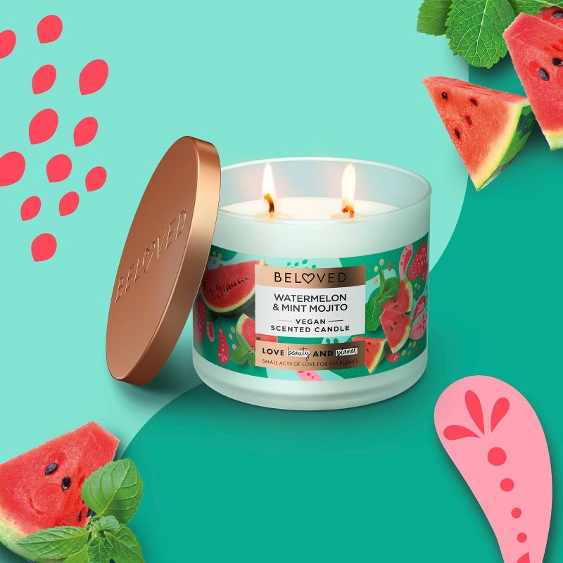 Beloved Watermelon &#38; Mint Mojito 2-Wick Vegan Candle - 11.5oz, 5 of 7