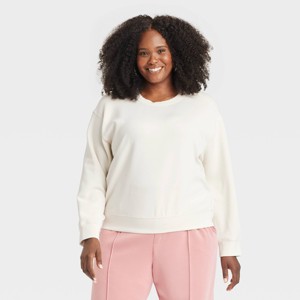 Women's Sandwash Pullover Sweatshirt - A New Day™ - 1 of 3