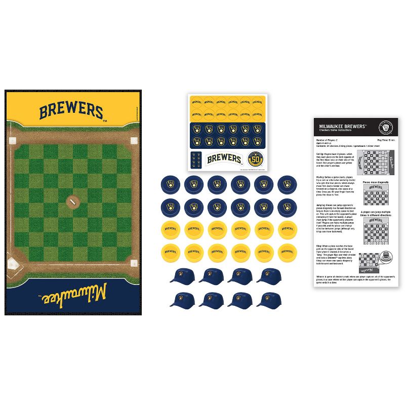 MasterPieces Officially licensed MLB Milwaukee Brewers Checkers Board Game for Families and Kids ages 6 and Up, 3 of 7