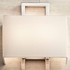 Possini Euro Design Modern Wall Light Sconces Set of 2 Brushed Nickel Hardwired 9 1/2" Fixture Silvery Faux Silk Shade for Bedroom - 3 of 4