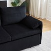 GDFStudio Uriel 65" Modern Convertible Corduroy Upholstered Sofa Bed with 2 Pillows and Side Pockets - 3 of 4
