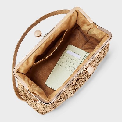 Сумки A New Day Straw Kiss Lock Clutch Bag - A New Day™ Natural — фото 4