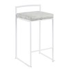 Metal Stackable Counter-Height Contemporary Stool with Padded Seat, Set of 2 for Kitchen or Home Bar - 2 of 4