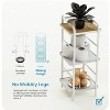 Home Zone Living 3-Tier Freestanding Storage Organizer with Bamboo Accent and Steel Frame, Vertical Space-Saving Shelf, White - 2 of 4