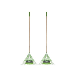 2-Piece Steel-Tine Leaf Rakes with Hardwood Handles Garden Tool Set - AMES - 1 of 4
