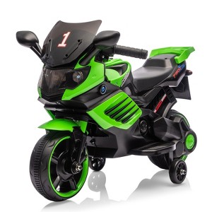 Jojoka 6V Kids Electric Motorcycle, Ride On Bike with Training Wheels, Headlight, Horn, Music, Battery Powered Toy for Toddlers - 1 of 4