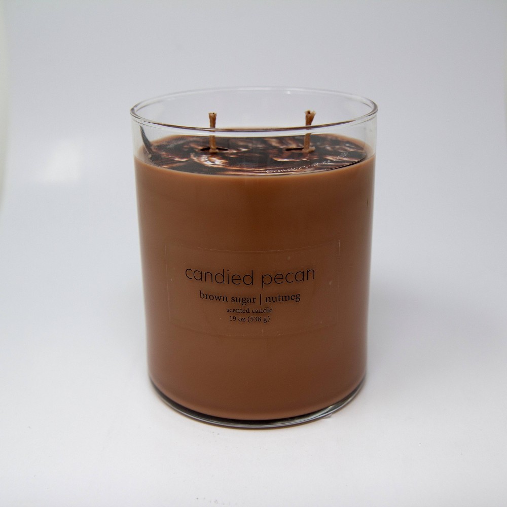 19oz Glass Jar 2-Wick Candied Pecan Candle - Room Essentials