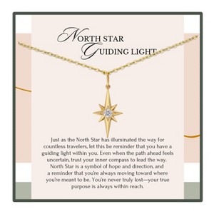 HOPE LOVE SHINE North Star Necklace – Inspirational Jewelry for Encouragement, Hope & New Direction Gold or Silver - 1 of 1